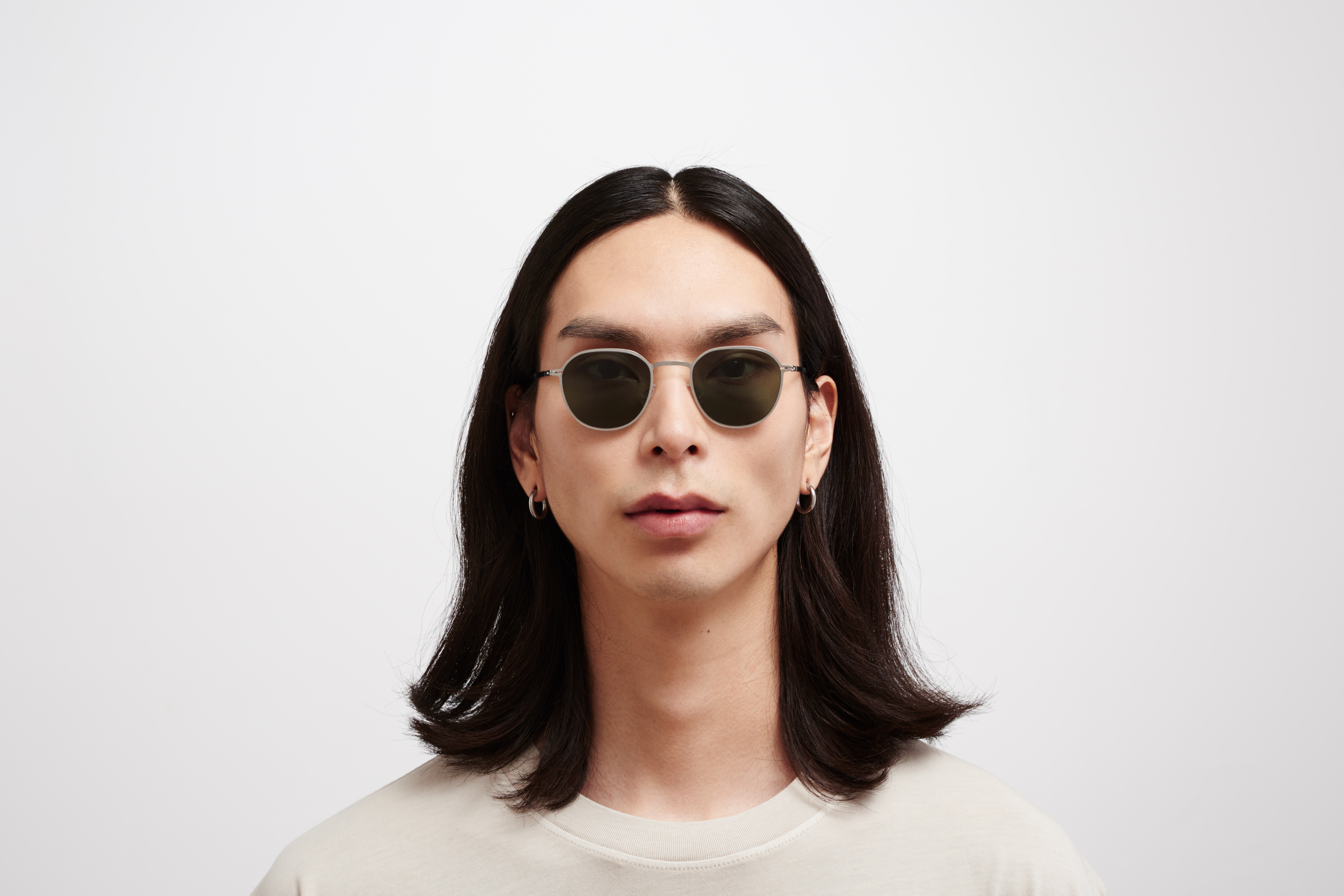 MYKITA - LITE SUN / TALVI / Frame: Shiny Silver Lens: Dark Green Solid