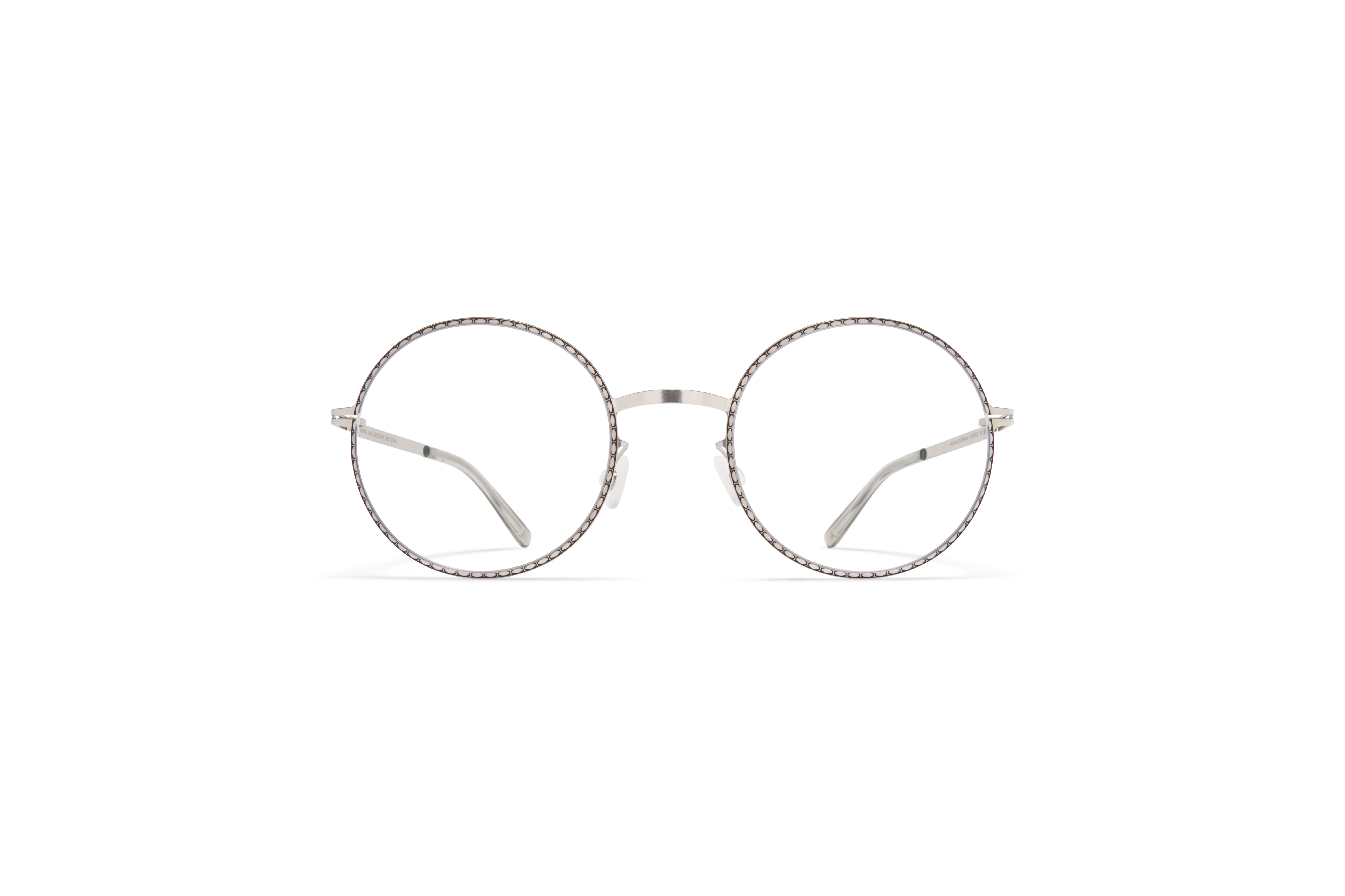 Mykita Lite Round Unisex Optical Frame Lale in Silver/Black Made from Metal