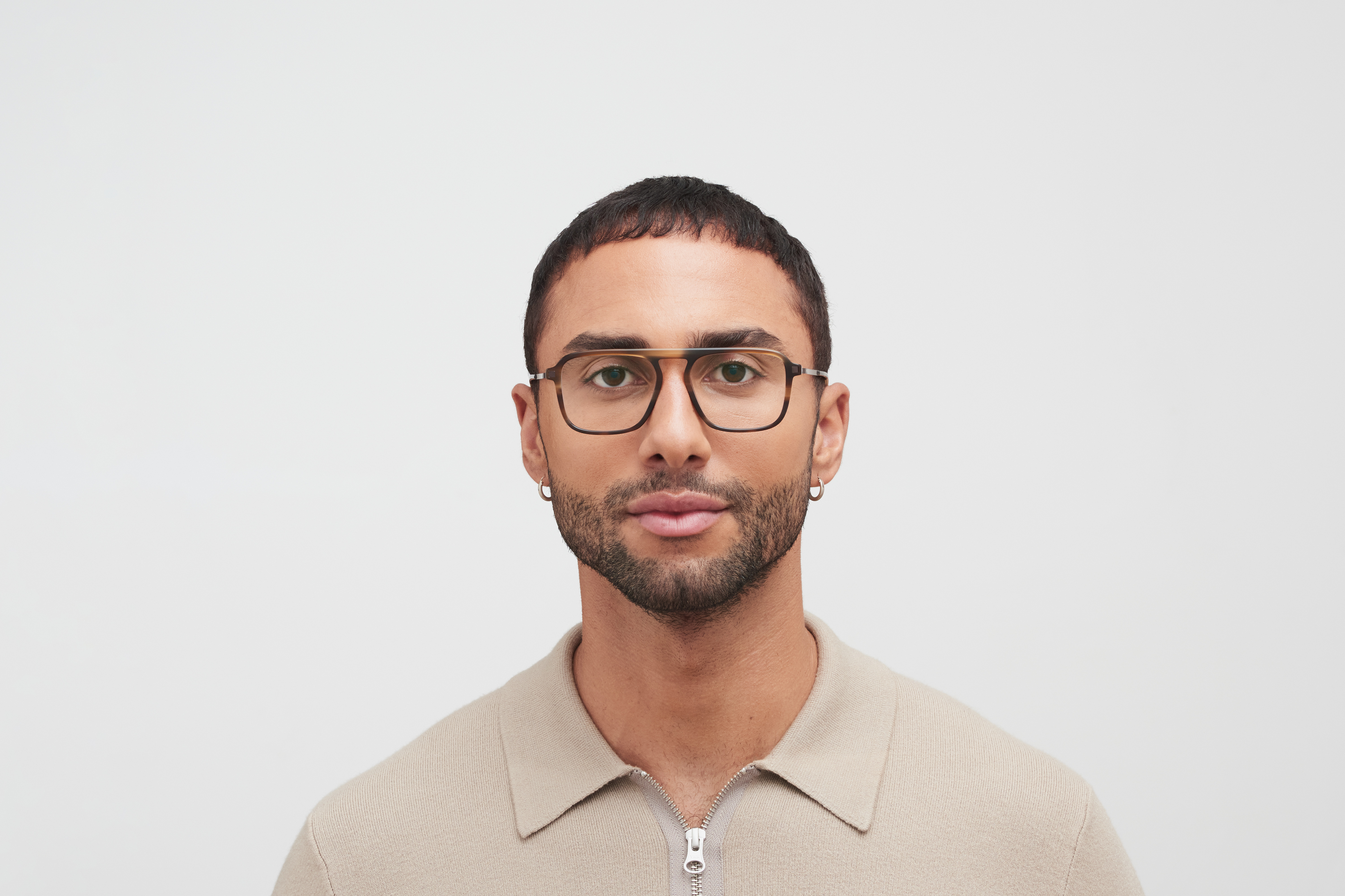 Squared MYKITA Lite Acetate Rx Sonu C175 Striped Brown Mocca Clear