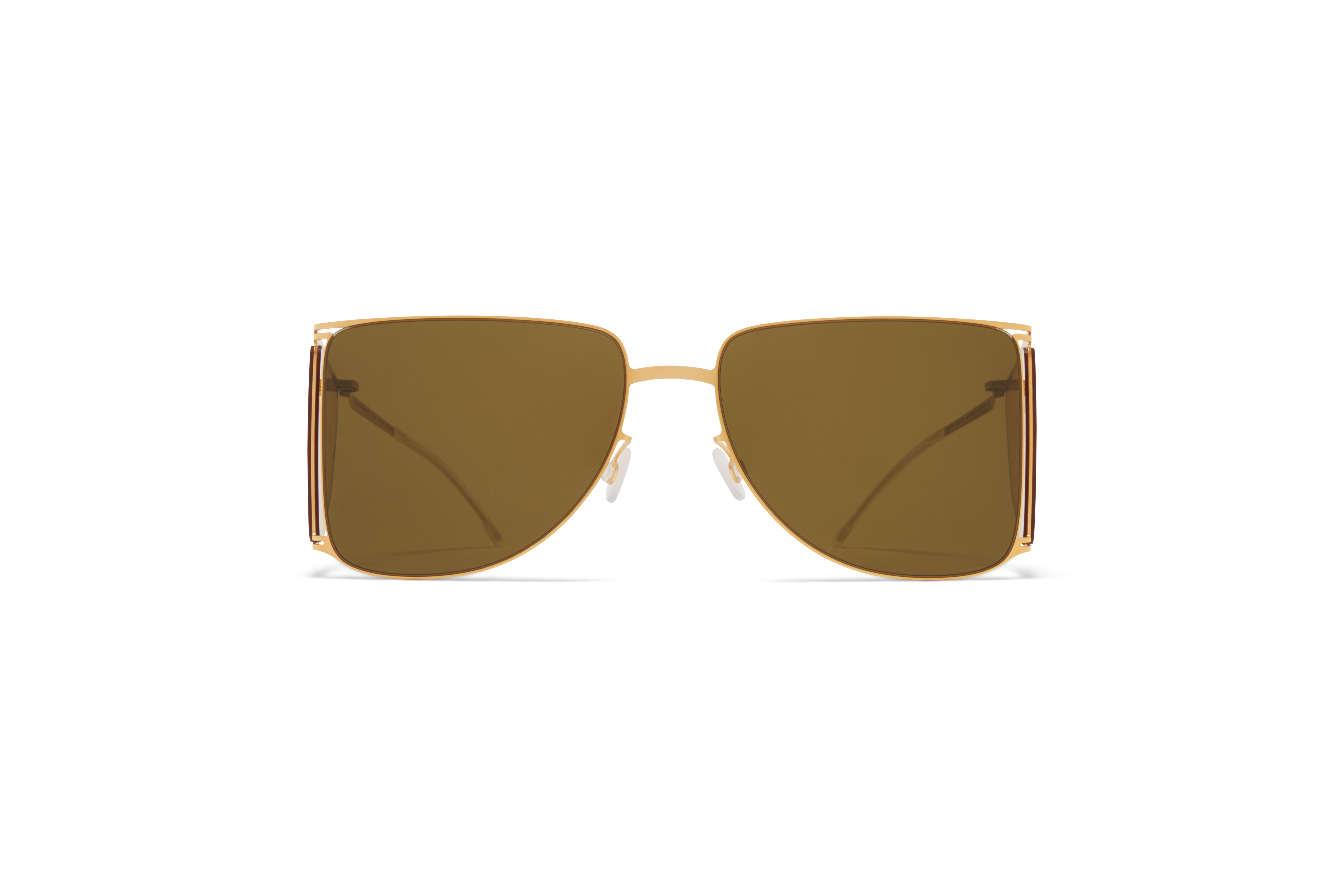 MYKITA Hl Sun Hl002 Frosted Gold Jelly Yellow Sides Raw Brown Solid Jelly Yellow Solid