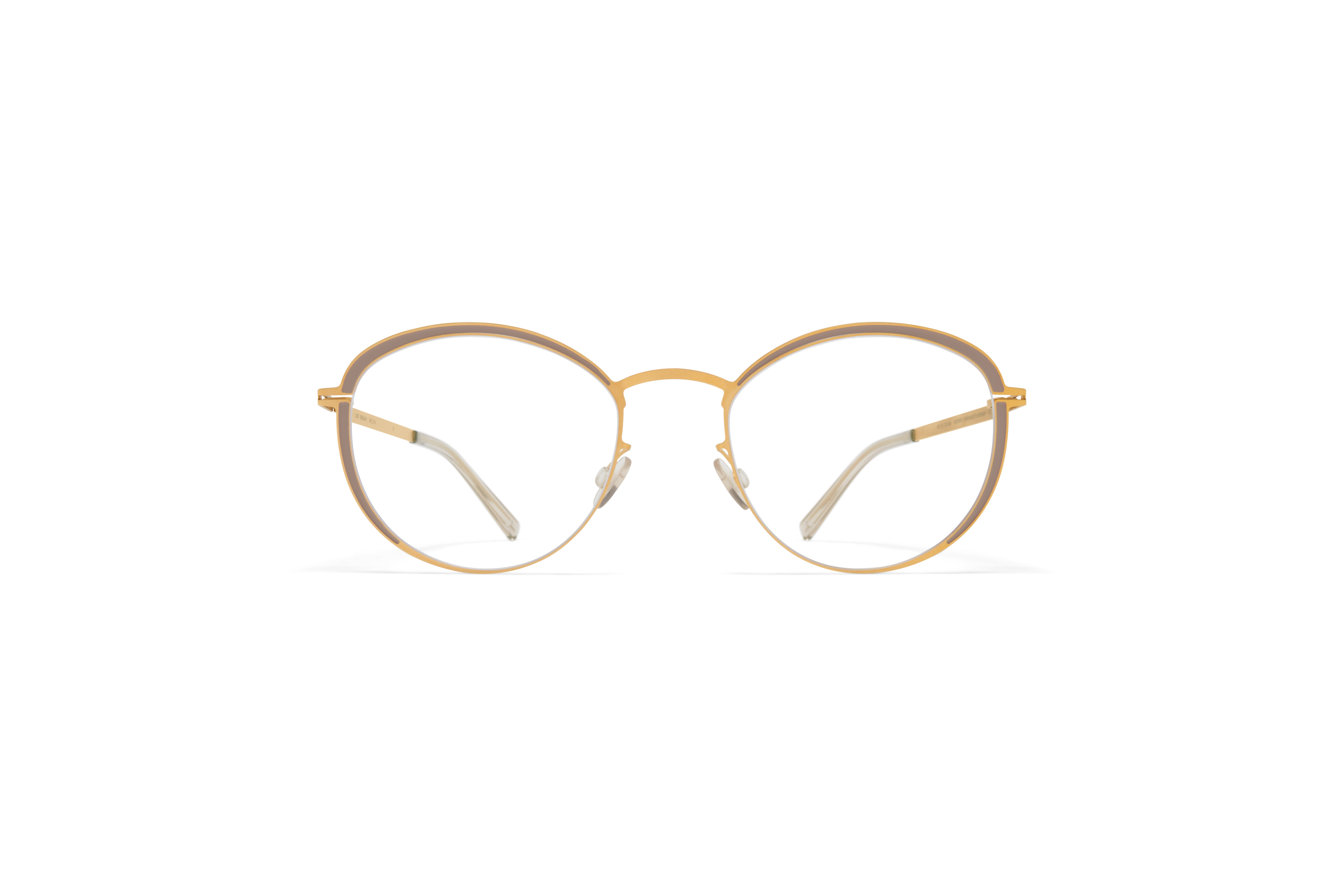 MYKITA Lite Acetate Rx Beulah Frosted Gold Dark Sand Clear