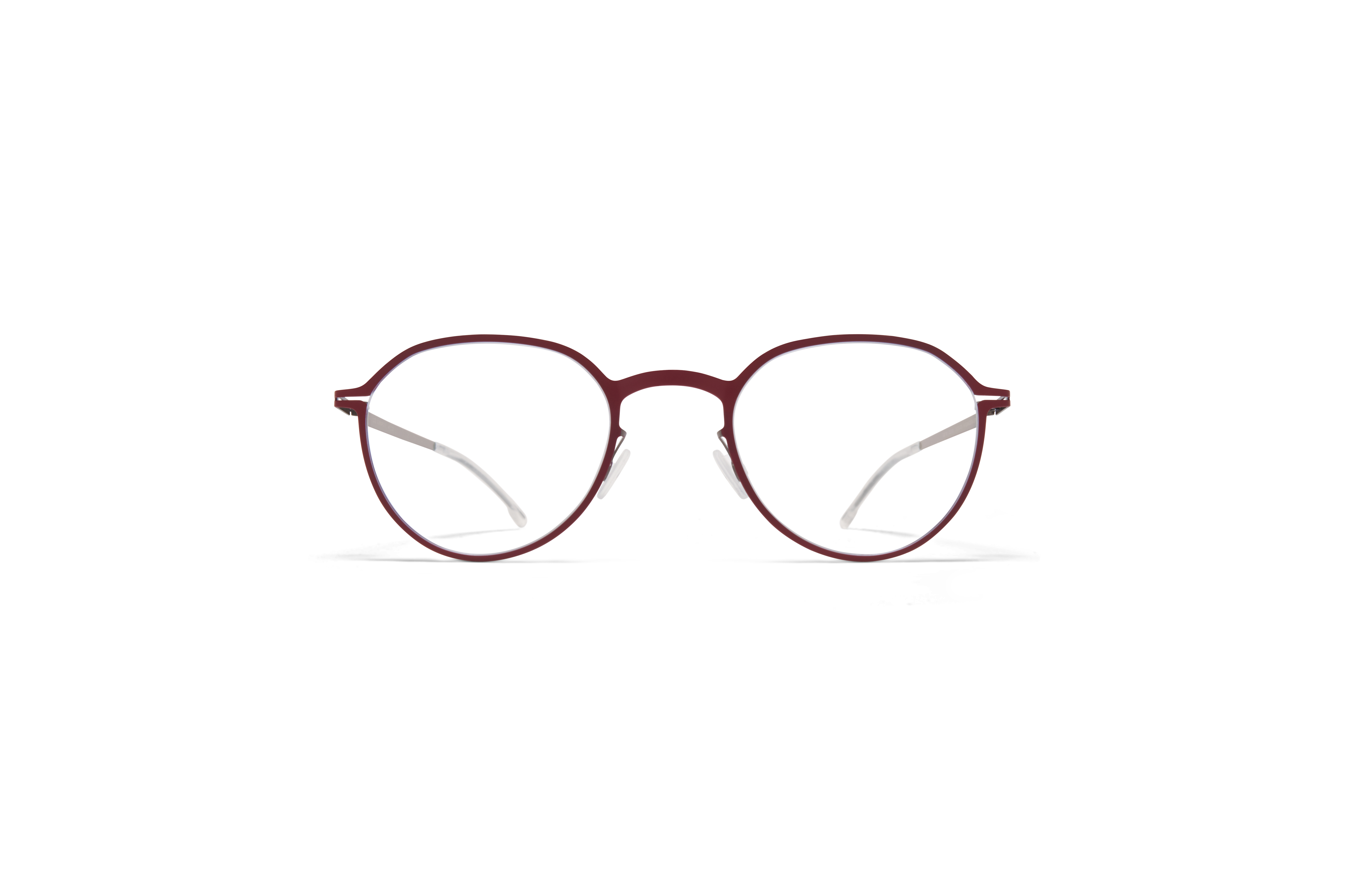 MYKITA Lite Rx Gunnarson Cranberry Shiny Graphite Outside Inside Clear
