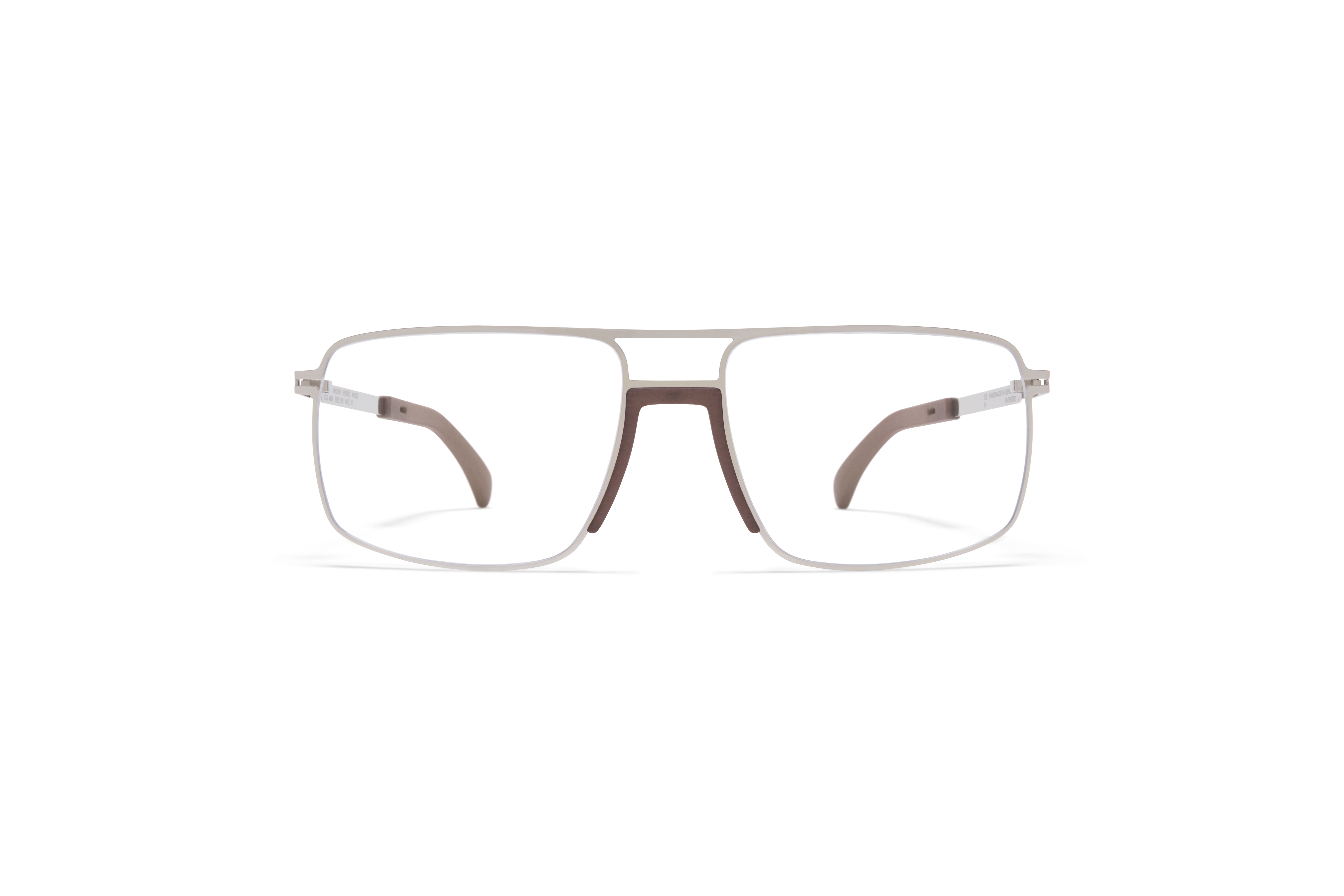 MYKITA Mylon Hybrid Rx Moss Mh36 Taupe Grey Shiny Silver Clear