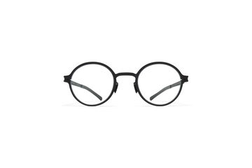 white circular glasses