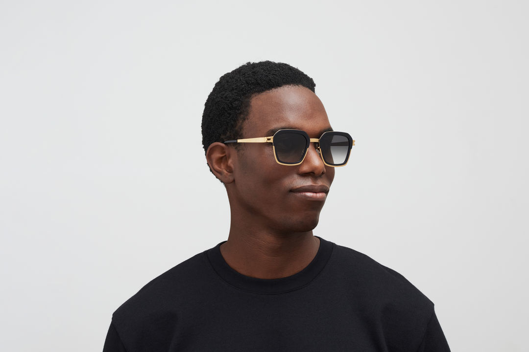 サングラス Mykita Mykita - MISTY - A76 GLOSSY GOLD MILKY IND MYKITA ACETATE RINGS MISTY SUNGLASSES