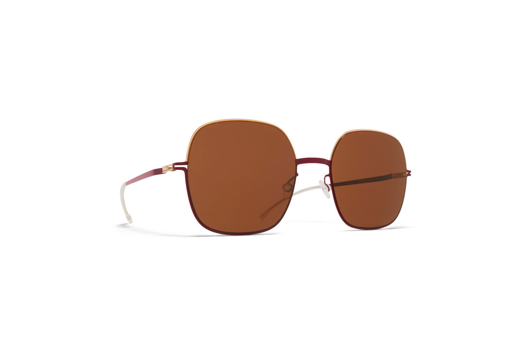 MYKITA Decades Sun Magda Champagne Gold Cranberry Brown Solid