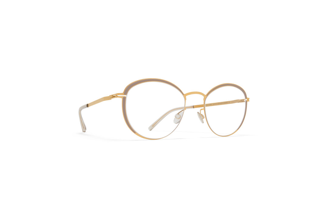 MYKITA Lite Acetate Rx Beulah Frosted Gold Dark Sand Clear