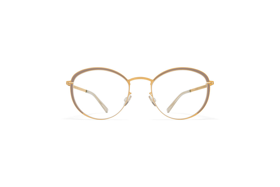MYKITA Lite Acetate Rx Beulah Frosted Gold Dark Sand Clear