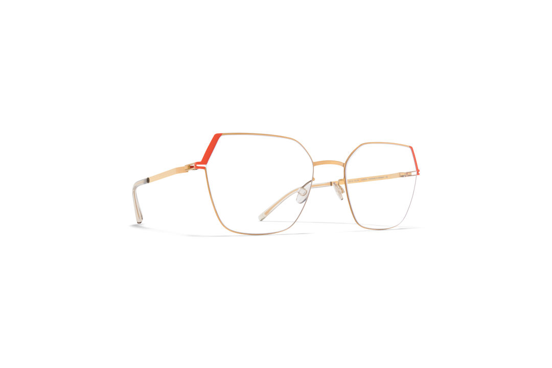 MYKITA Lite Acetate Rx Stine Glossygold Daylily Orange Clear