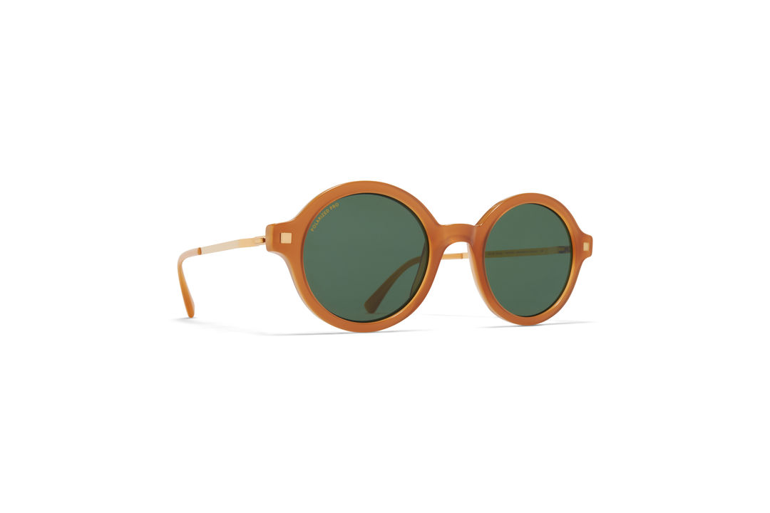 MYKITA Lite Acetate Sun Esbo C99 Brown Darkbrown Glossygold Polarized Pro Green