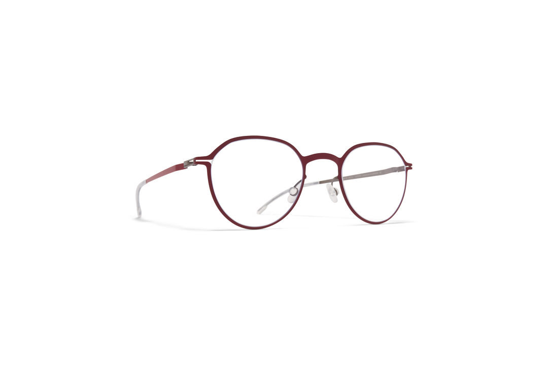MYKITA Lite Rx Gunnarson Cranberry Shiny Graphite Outside Inside Clear