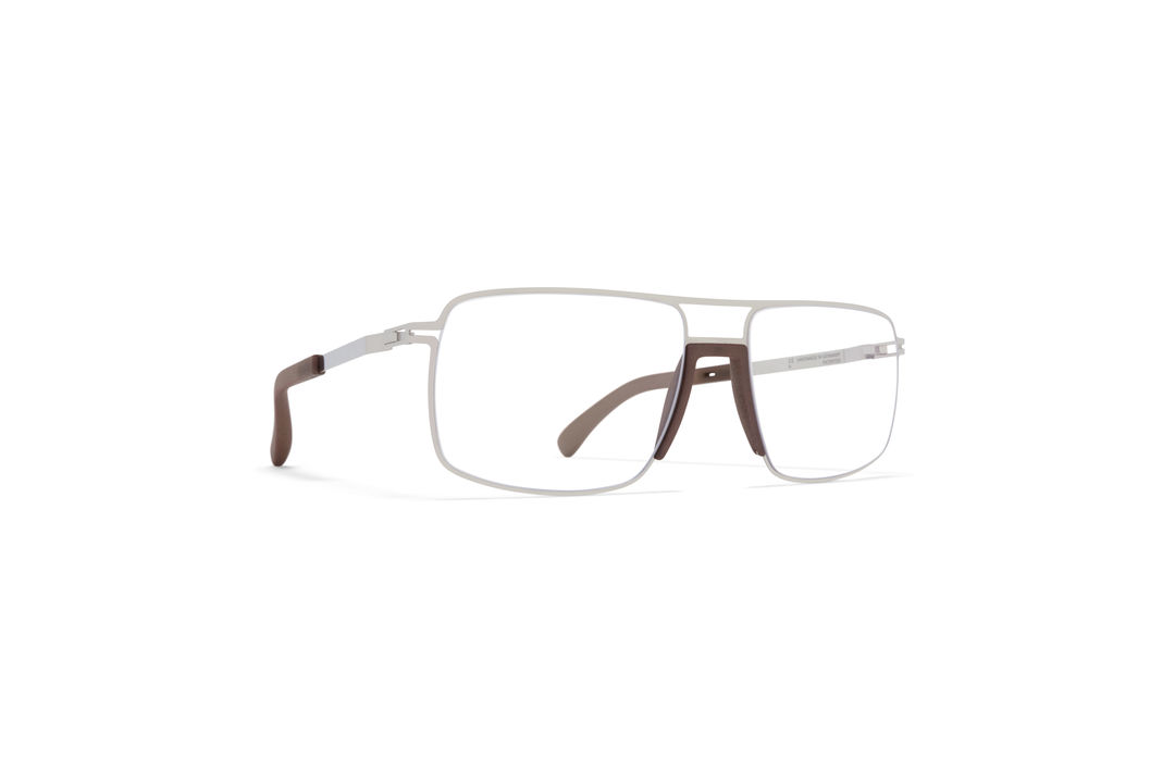 MYKITA Mylon Hybrid Rx Moss Mh36 Taupe Grey Shiny Silver Clear