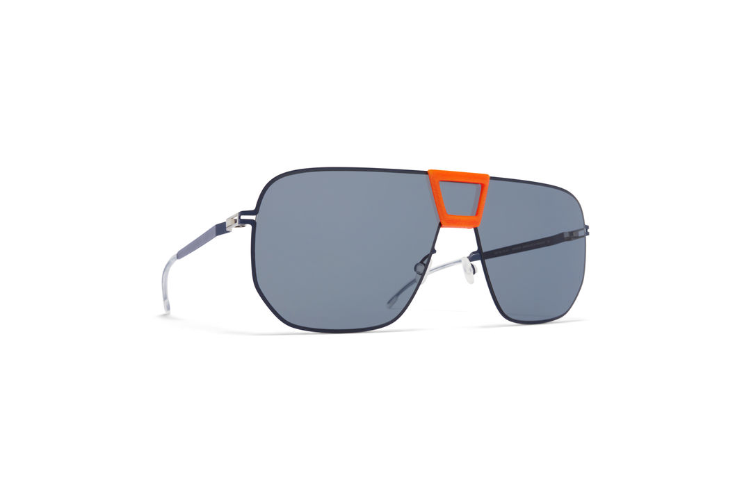 MYKITA Mylon Hybrid Sun Cayenne Mh38 Orange Navy Dark Blue Solid Shield