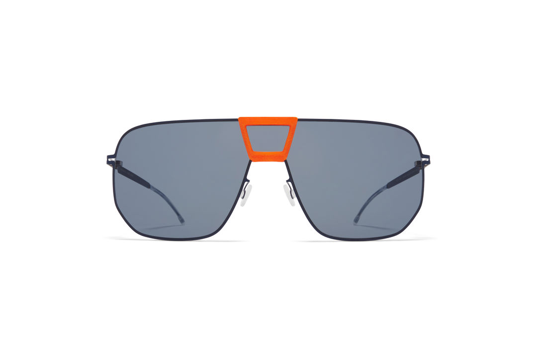 MYKITA Mylon Hybrid Sun Cayenne Mh38 Orange Navy Dark Blue Solid Shield