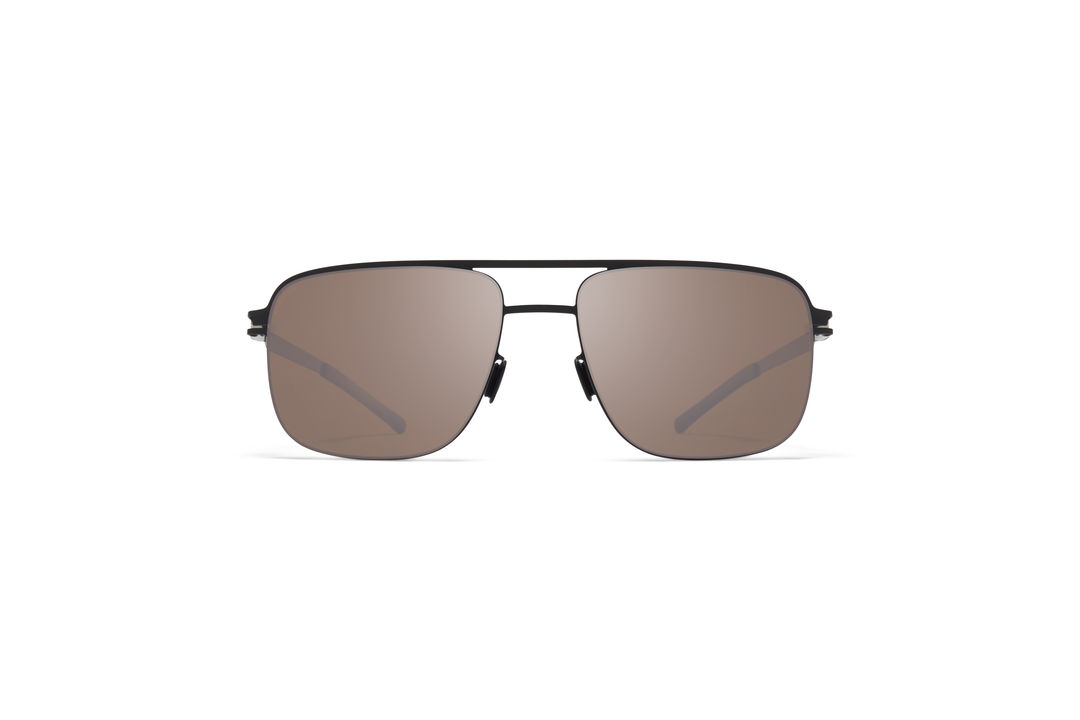 MYKITA No1 Sun Wilder Jet Black Polarised Pro Hi Con Brown Silver Flash