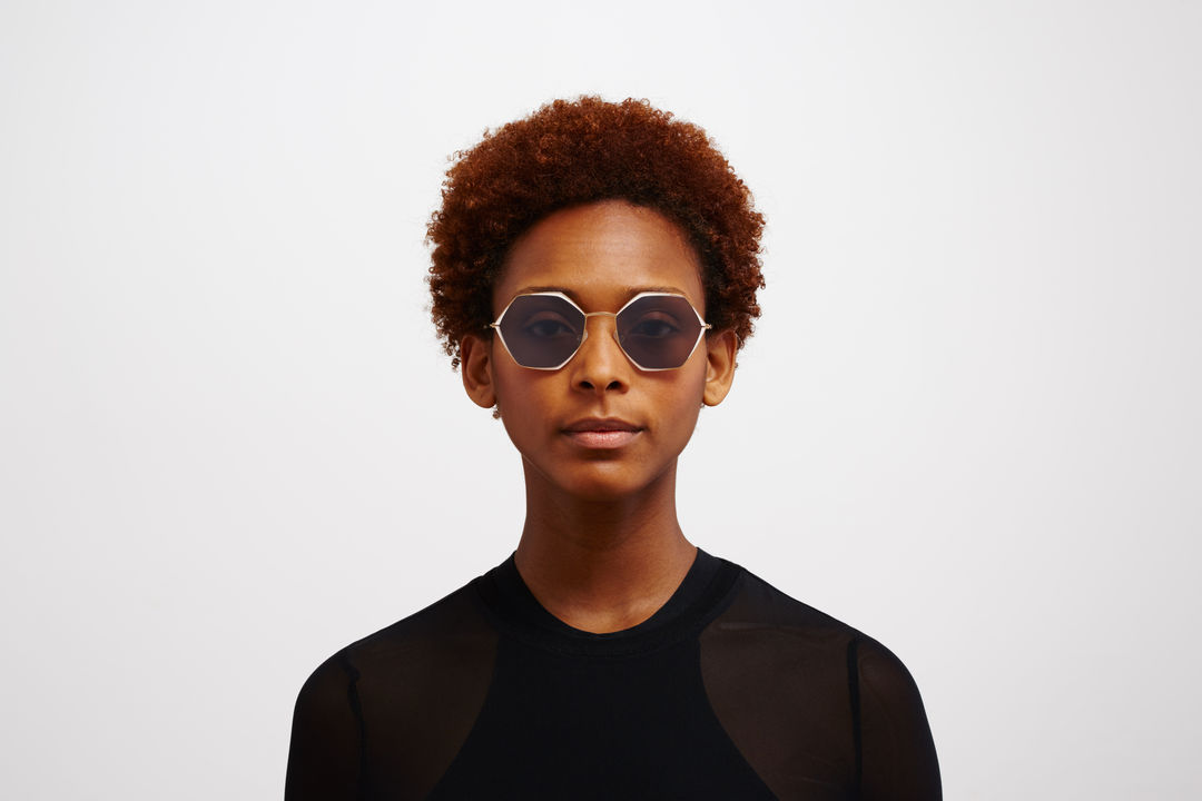 Lunettes Mykita DECADES CYNTHIA - Monture Ovale Or Gris Bleu - Métal - Taille 52-17-140 Mm - Neuf Sans Étiquette