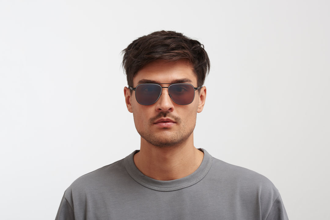 Lunettes De Soleil Aviateur Mykita Keith - Verres Zeiss Brun Dégradé - Monture Argent Métal - Neufes