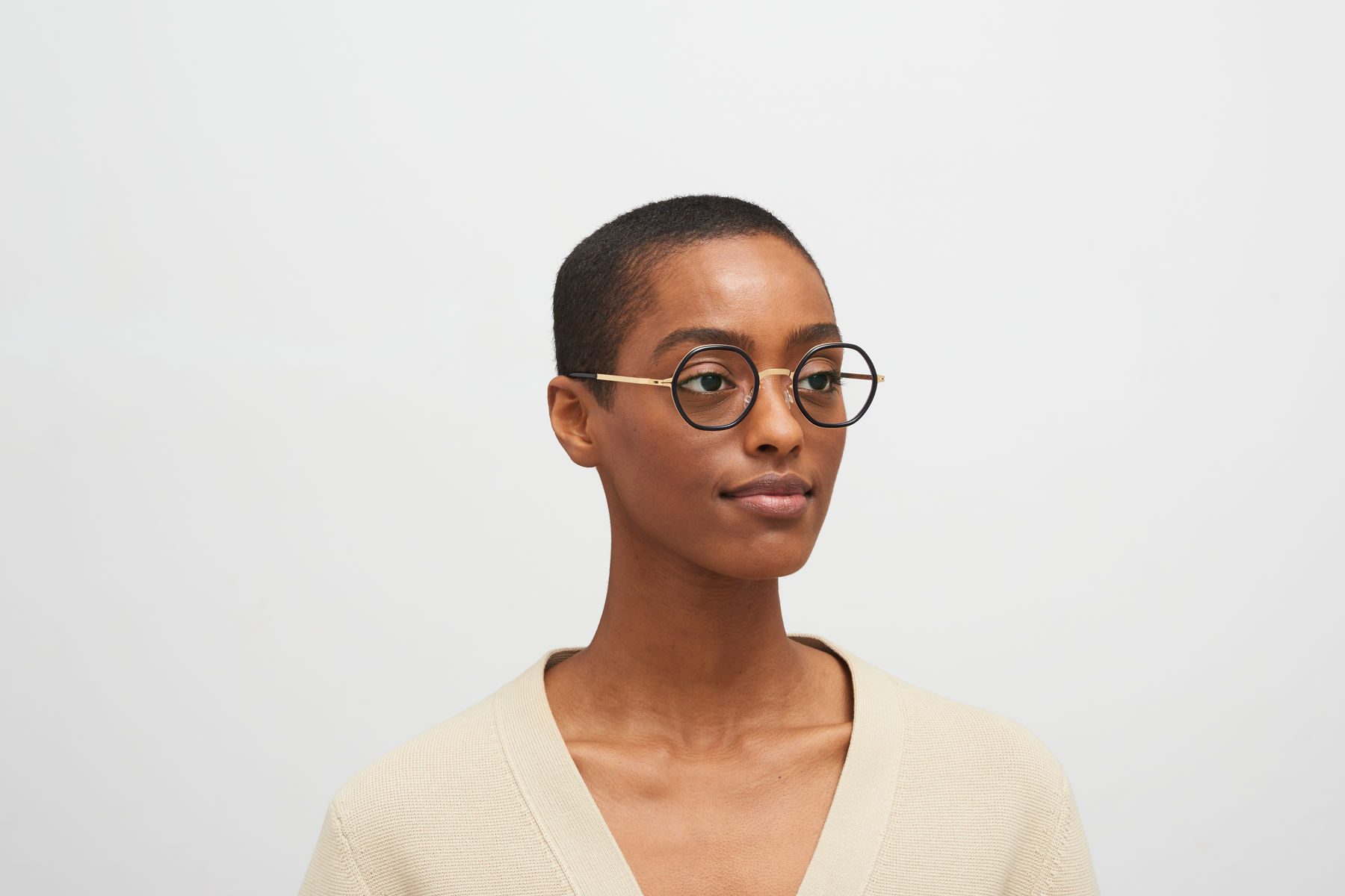 サングラス Mykita Mykita - MISTY - A76 GLOSSY GOLD MILKY IND MYKITA ACETATE RINGS MISTY SUNGLASSES