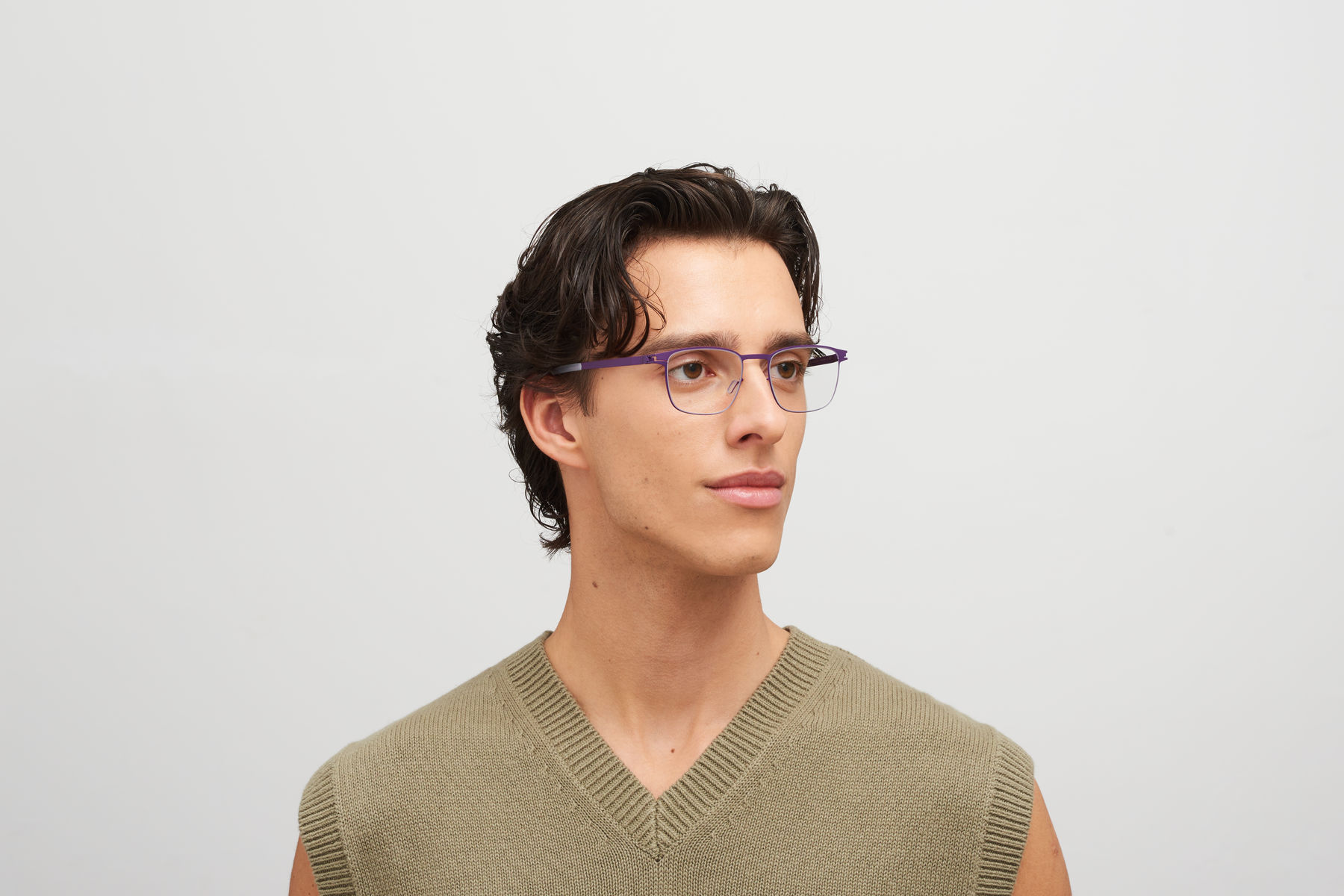 メガネ Mykita Mykita - CILIAN - 557 silver deep purple MYKITA - LITE / STEEN / Frame: Silver/Deep Purple